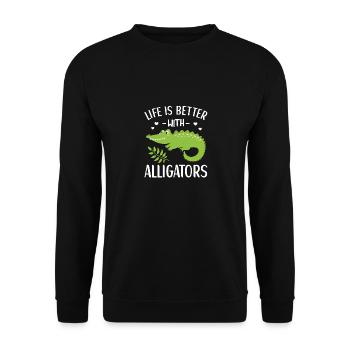 Alligator Lover Crocodile Kids Cadeau - Sweat-shirt Unisexe - noir - Devant - Alina (178cm) & Michal (187cm)