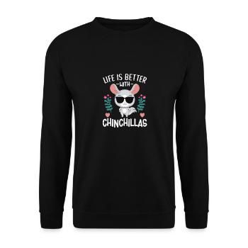 Chinchilla Animal Accessories for Kids - Unisex Sweatshirt - black - Front - Alina (178cm) & Michal (187cm)