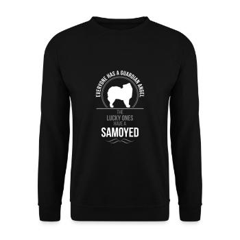 SAMOYED Guardian Angel Wilsigns - Unisex Pullover - Schwarz - Vorne - Alina (178cm) & Michal (187cm)