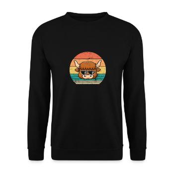 Büffel Rind Ochsen - Unisex Pullover - Schwarz - Vorne - Alina (178cm) & Michal (187cm)