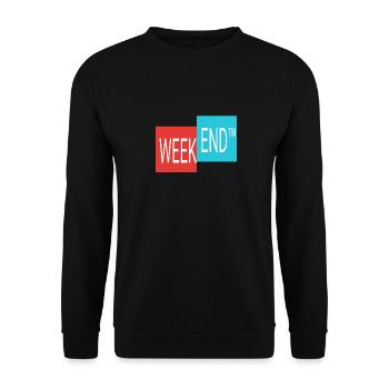 Weekend finally weekend - Unisex Sweatshirt - black - Front - Alina (178cm) & Michal (187cm)