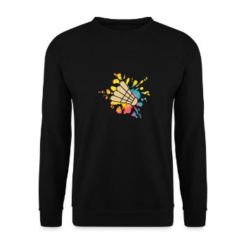 Federball Badminton - Unisex Pullover - Schwarz - Vorne - Alina (178cm) & Michal (187cm)