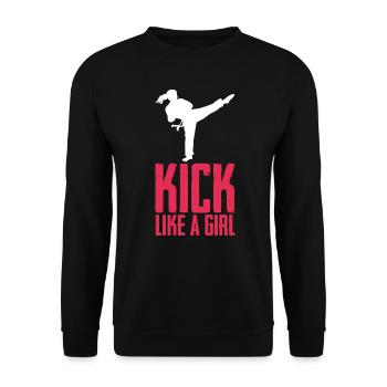 Kick comme une fille karaté girl karaté kick - Sweat-shirt Unisexe - noir - Devant - Alina (178cm) & Michal (187cm)
