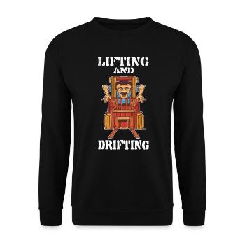 drôle de dicton, levage et dérive chariot élévateur - Sweat-shirt Unisexe - noir - Devant - Alina (178cm) & Michal (187cm)