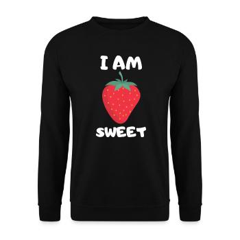 I am sweet - Design - Unisex Pullover - Schwarz - Vorne - Alina (178cm) & Michal (187cm)