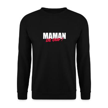 Maman de ouf ! - Sweat-shirt Unisexe - noir - Devant - Alina (178cm) & Michal (187cm)