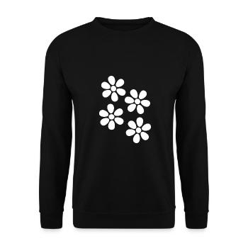 Flower White White Flower Flowers Gift Christmas - Unisex Sweatshirt - black - Front - Alina (178cm) & Michal (187cm)