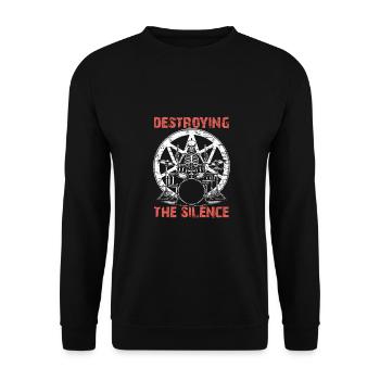 Squelette de crâne de batteur sur la batterie - Sweat-shirt Unisexe - noir - Devant - Alina (178cm) & Michal (187cm)