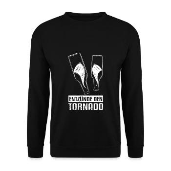 Entzündet den Tornado Bier - Unisex Pullover - Schwarz - Vorne - Alina (178cm) & Michal (187cm)