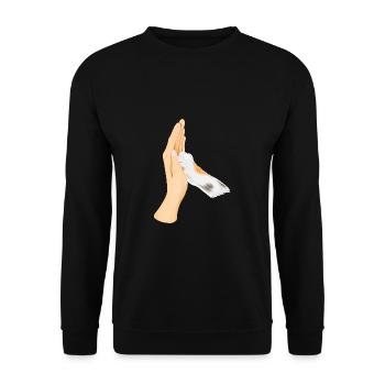 High Five avec chat main blanche - Sweat-shirt Unisexe - noir - Devant - Alina (178cm) & Michal (187cm)