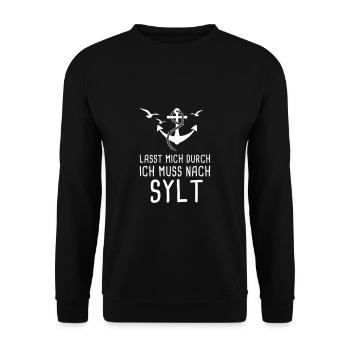 Lasst Mich Durch Sylt Westerland Nordsee Urlaub - Unisex Pullover - Schwarz - Vorne - Alina (178cm) & Michal (187cm)
