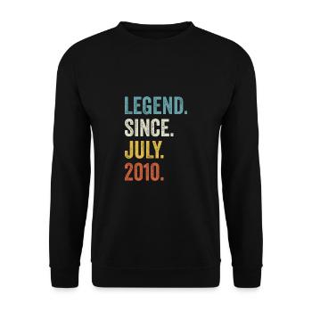 12 Years Old Legend Since July 2010 12th Birthday - Unisex Sweatshirt - black - Front - Alina (178cm) & Michal (187cm)