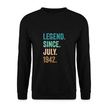 Légende depuis juillet 1942 80e anniversaire - Sweat-shirt Unisexe - noir - Devant - Alina (178cm) & Michal (187cm)