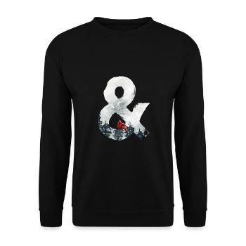 & – lettrage décoratif – hiver - Sweat-shirt Unisexe - noir - Devant - Alina (178cm) & Michal (187cm)