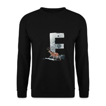 E – caractère décoratif – hiver - Sweat-shirt Unisexe - noir - Devant - Alina (178cm) & Michal (187cm)
