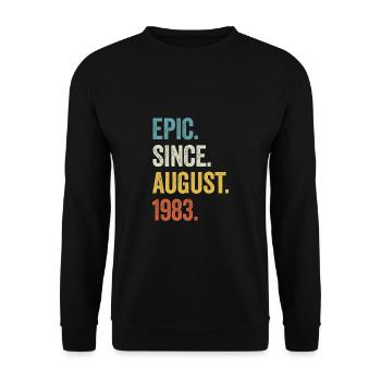 40 Years Epic Since August 1983 40th Birthday - Unisex Sweatshirt - black - Front - Alina (178cm) & Michal (187cm)