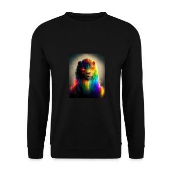 Lion arc-en-ciel - Sweat-shirt Unisexe - noir - Devant - Alina (178cm) & Michal (187cm)