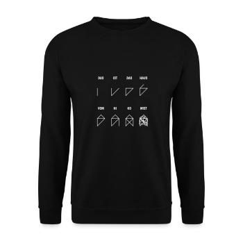 Das ist das Haus vom Nikolaus - Unisex Pullover - Schwarz - Vorne - Alina (178cm) & Michal (187cm)