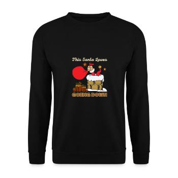 Ce Père Noël aime descendre humour de Noël drôle - Sweat-shirt Unisexe - noir - Devant - Alina (178cm) & Michal (187cm)