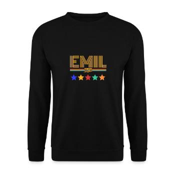 Emil - Unisex Pullover - Schwarz - Vorne - Alina (178cm) & Michal (187cm)