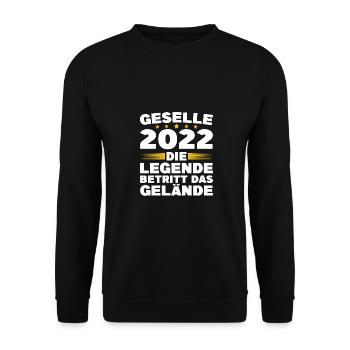 Gesellenprüfung 2022 Handwerker Geselle Geschenk - Unisex Pullover - Schwarz - Vorne - Alina (178cm) & Michal (187cm)