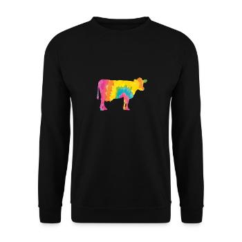 Vache Highland Bovins Vaches - Sweat-shirt Unisexe - noir - Devant - Alina (178cm) & Michal (187cm)
