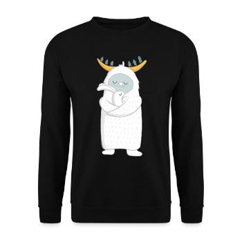 Yeti with in his arms - Unisex Sweatshirt - black - Front - Alina (178cm) & Michal (187cm)