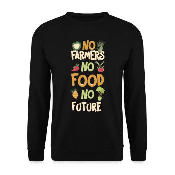 No Farmers No Food No Future Farmer Farmer - Unisex Sweatshirt - black - Front - Alina (178cm) & Michal (187cm)