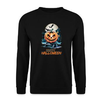 Joyeux Halloween avec Spooky House et Jack-o'-lanterns - Sweat-shirt Unisexe - noir - Devant - Alina (178cm) & Michal (187cm)