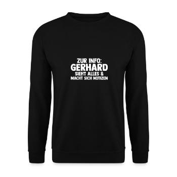 Gerhard - Unisex Pullover - Schwarz - Vorne - Alina (178cm) & Michal (187cm)