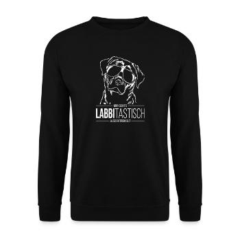 LABBITASTIC Labrador Labbi dogs saying Wilsigns - Unisex Sweatshirt - black - Front - Alina (178cm) & Michal (187cm)
