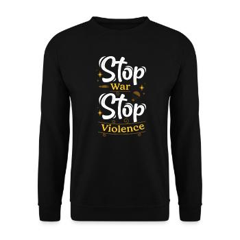 Stop war Stop violence - Unisex Sweatshirt - black - Front - Alina (178cm) & Michal (187cm)