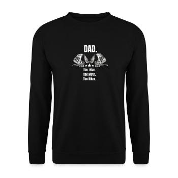 Dad The biker - Unisex Sweatshirt - black - Front - Alina (178cm) & Michal (187cm)
