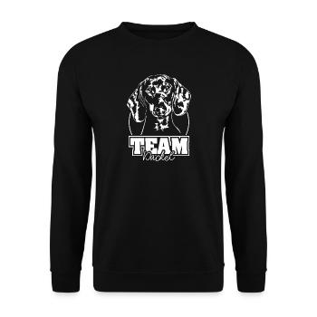TEAM Teckel Chien Chiens Wilsigns - Sweat-shirt Unisexe - noir - Devant - Alina (178cm) & Michal (187cm)