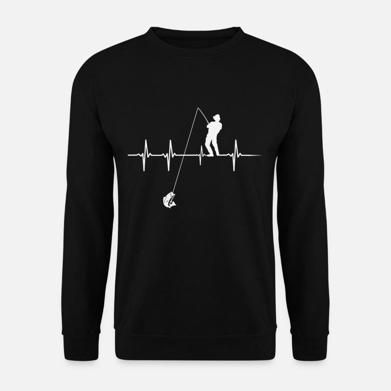 Herzschlag Angler - Unisex Pullover - Schwarz