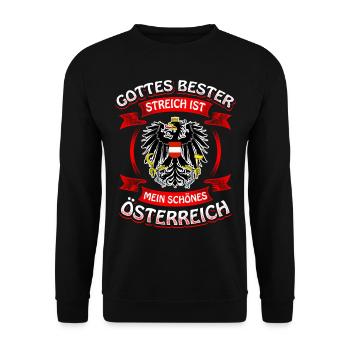 Gottes Bester streich-Österreich - Unisex Pullover - Schwarz - Vorne - Alina (178cm) & Michal (187cm)