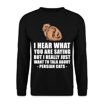 Perserkatze nettes Geschenk - Unisex Pullover - Schwarz - Vorne - Alina (178cm) & Michal (187cm)