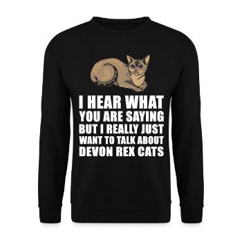 Devon Rex Cat Cute Gift - Unisex Sweatshirt - black - Front - Alina (178cm) & Michal (187cm)