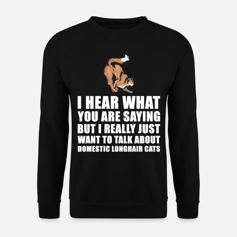 Longhair Chat cadeau mignon - Sweat-shirt Unisexe - noir