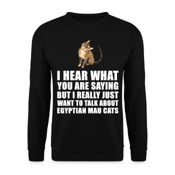 Egyptian Mau Cat Cute Gift - Unisex Sweatshirt - black - Front - Alina (178cm) & Michal (187cm)
