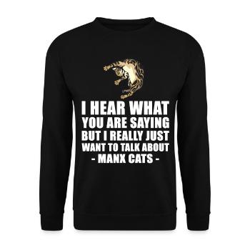 Chat mannois Fun cadeau - Sweat-shirt Unisexe - noir - Devant - Alina (178cm) & Michal (187cm)