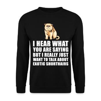 Exotic Shorthair Chat cadeau mignon - Sweat-shirt Unisexe - noir - Devant - Alina (178cm) & Michal (187cm)