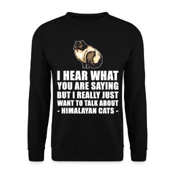 Himalayan Cat Cute Gift - Unisex Sweatshirt - black - Front - Alina (178cm) & Michal (187cm)