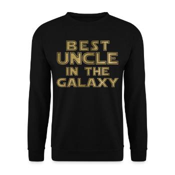 Best Uncle in the Galaxy - Unisex Pullover - Schwarz - Vorne - Alina (178cm) & Michal (187cm)