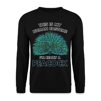 Pfau - Unisex Pullover - Schwarz - Vorne - Alina (178cm) & Michal (187cm)