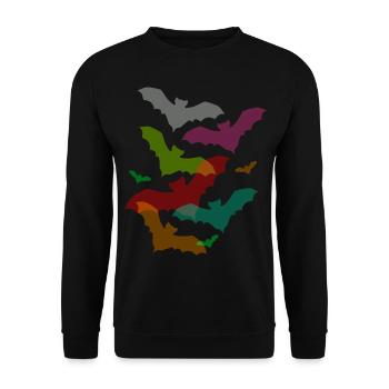chauves-souris colorées pour Halloween - Sweat-shirt Unisexe - noir - Devant - Alina (178cm) & Michal (187cm)