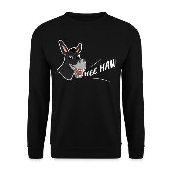 Idée de cadeau pour animal mulet amoureux des ânes - Sweat-shirt Unisexe - noir - Devant - Alina (178cm) & Michal (187cm)