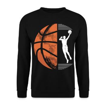 Basketball Sport Geburtstag Wettkampf Geschenk - Unisex Pullover - Schwarz - Vorne - Alina (178cm) & Michal (187cm)