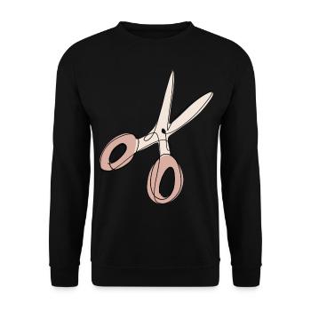Scissors Cut Line - Unisex Sweatshirt - black - Front - Alina (178cm) & Michal (187cm)