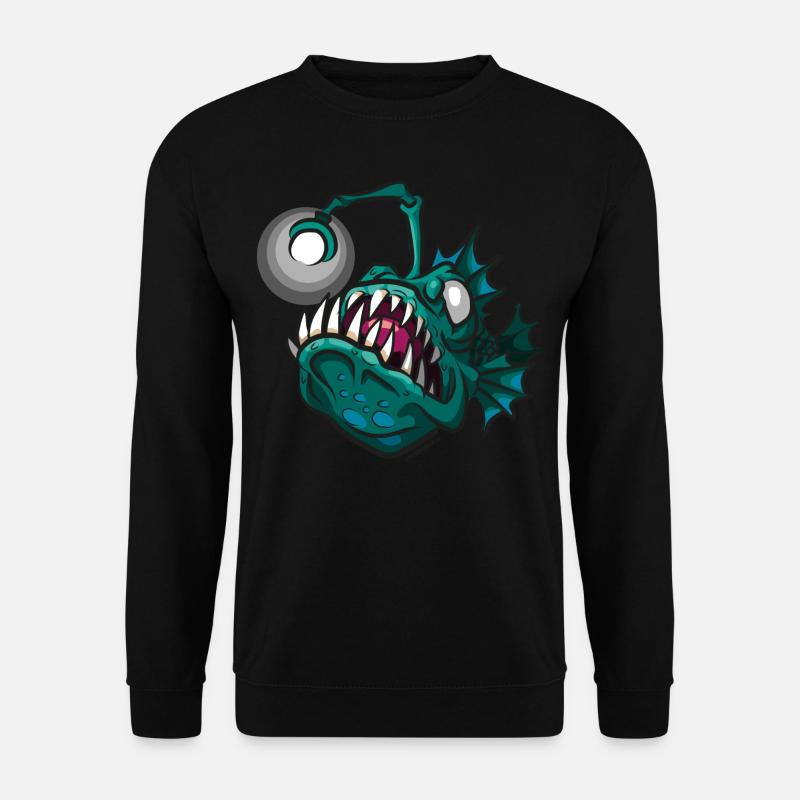 Anglerfisch Tiefsee Angeln Monsterfisch Laterne - Unisex Pullover - Schwarz